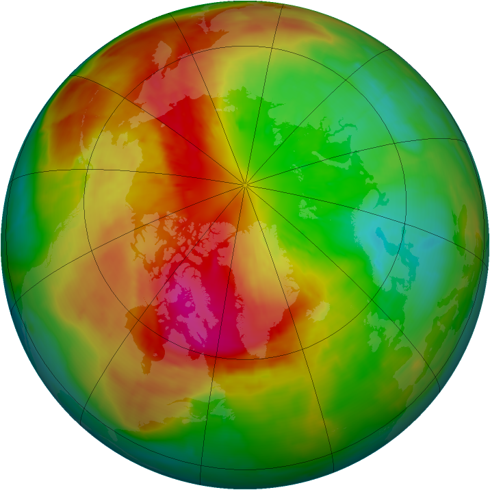 Arctic ozone map for 13 March 2014